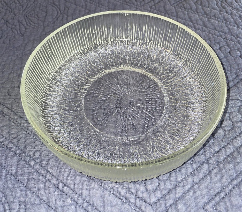 Vintage Indiana Glass Company Clear Crystal Ice Pattern Cereal Salad Berry Bowl