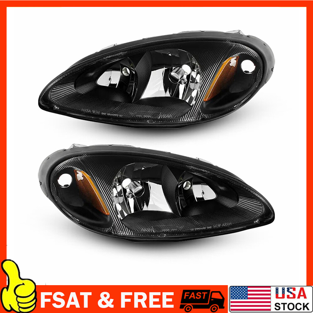 Black For 2001-2005 Chrysler PT Cruiser Replacement Headlights 2002 2003 2004
