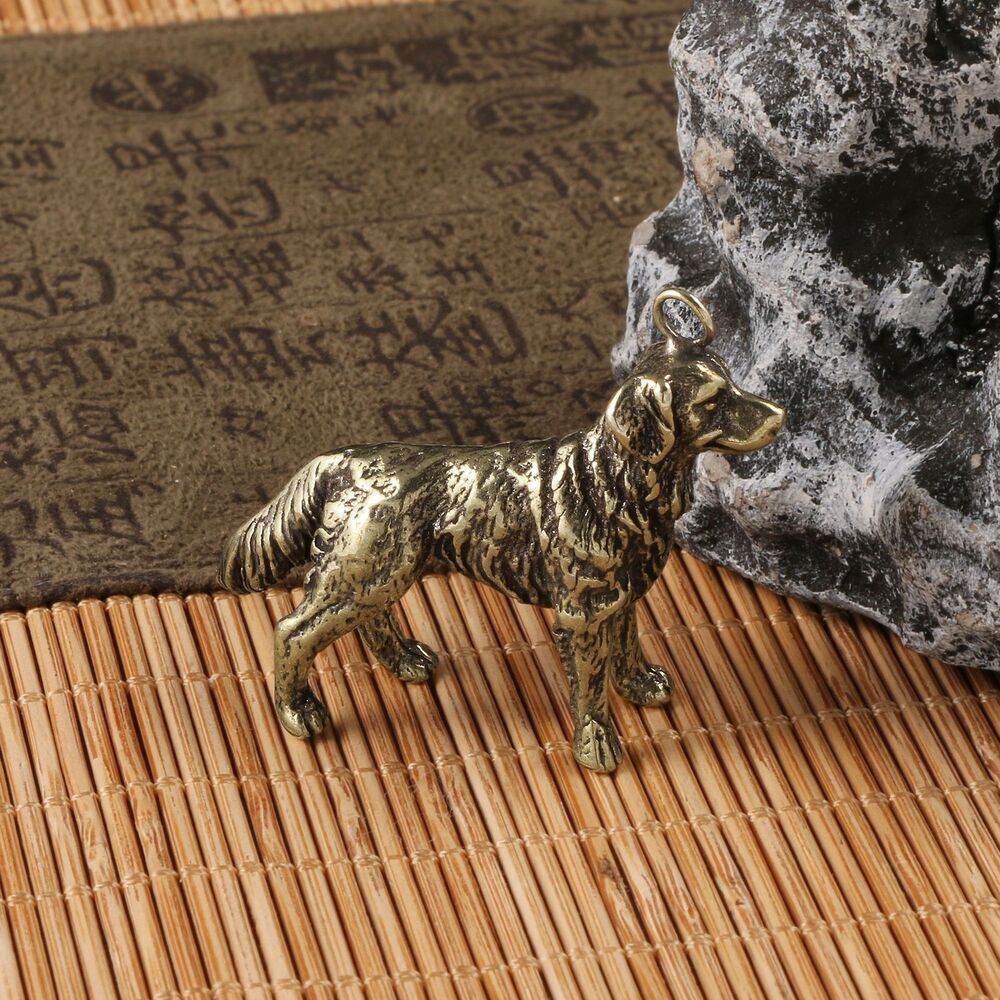 Collectibles Pendant Dog Solid Figurine Brass Home Small Ornament Statue
