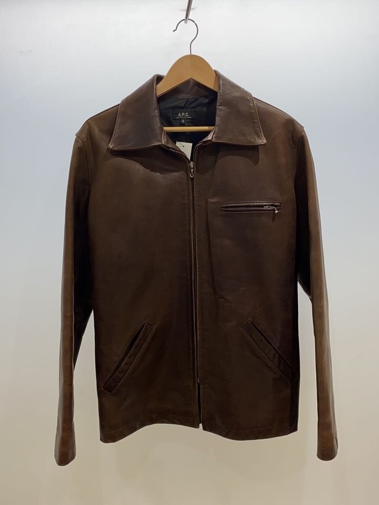 A.P.C. Leather Jacket Blouson/S/Cowhide/Brw 3110