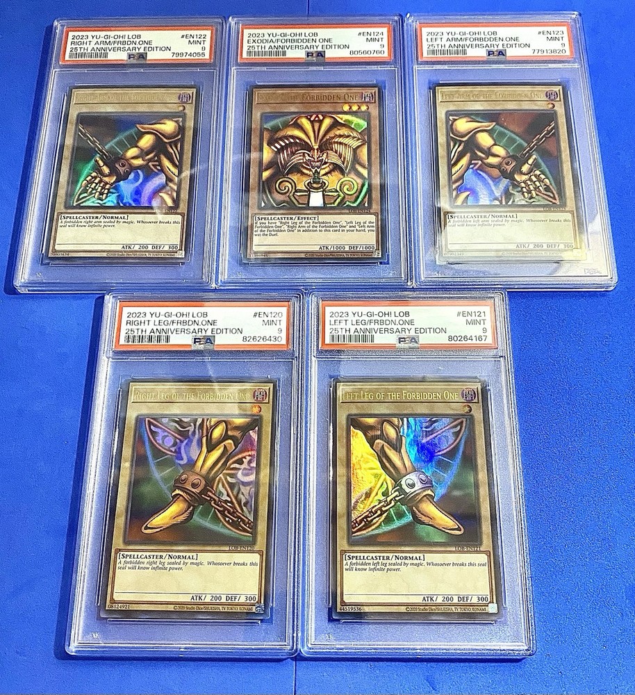 Yugioh LOB 25th Anniversary PSA 9 Mint Exodia Full 5-Piece Ultra Rare Set