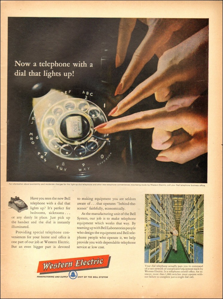 1950's Vintage ad for Western Electric retro phone Black   01/11/22