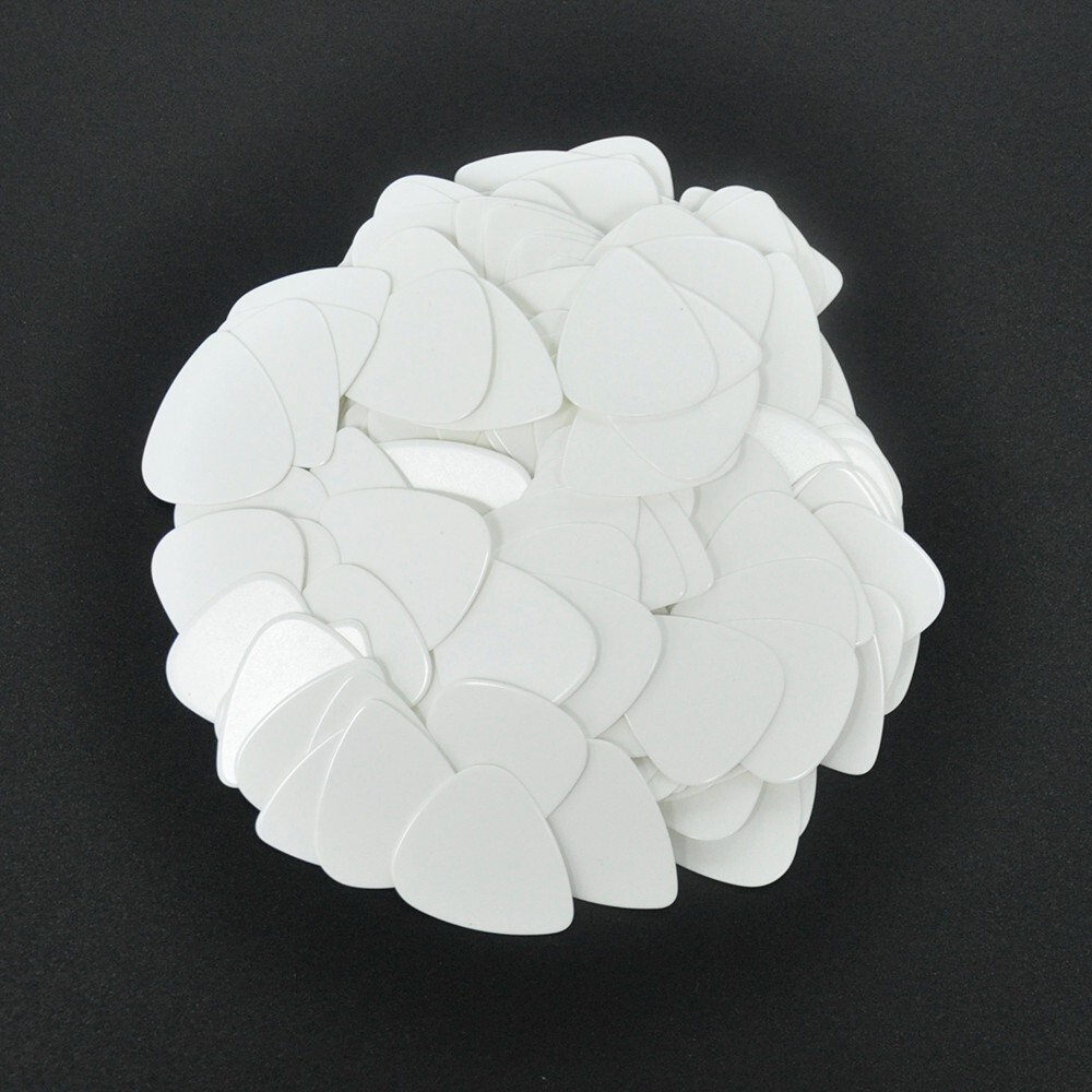 100pcs Gauge 0.88mm Blank Guitar Picks Plectrums Celluloid Solid White