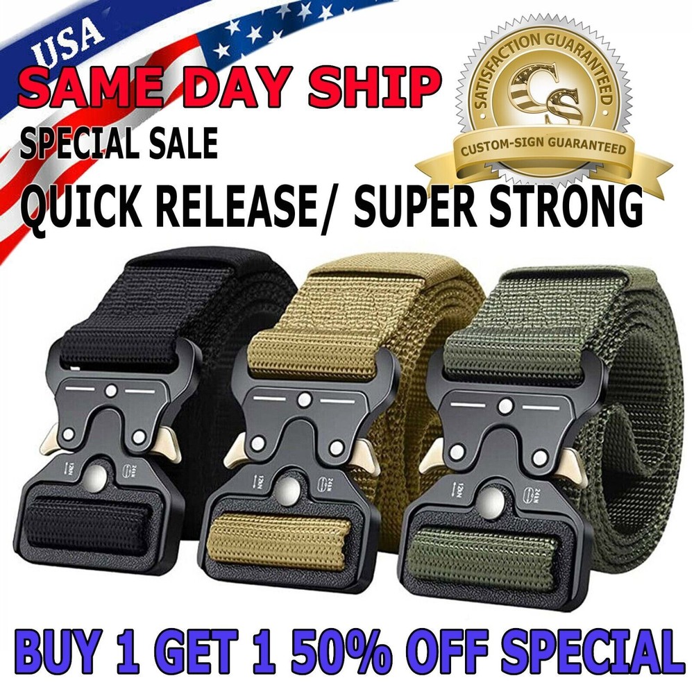 MEN Casual Military Tactical Army Adjustable Quick Release Belts