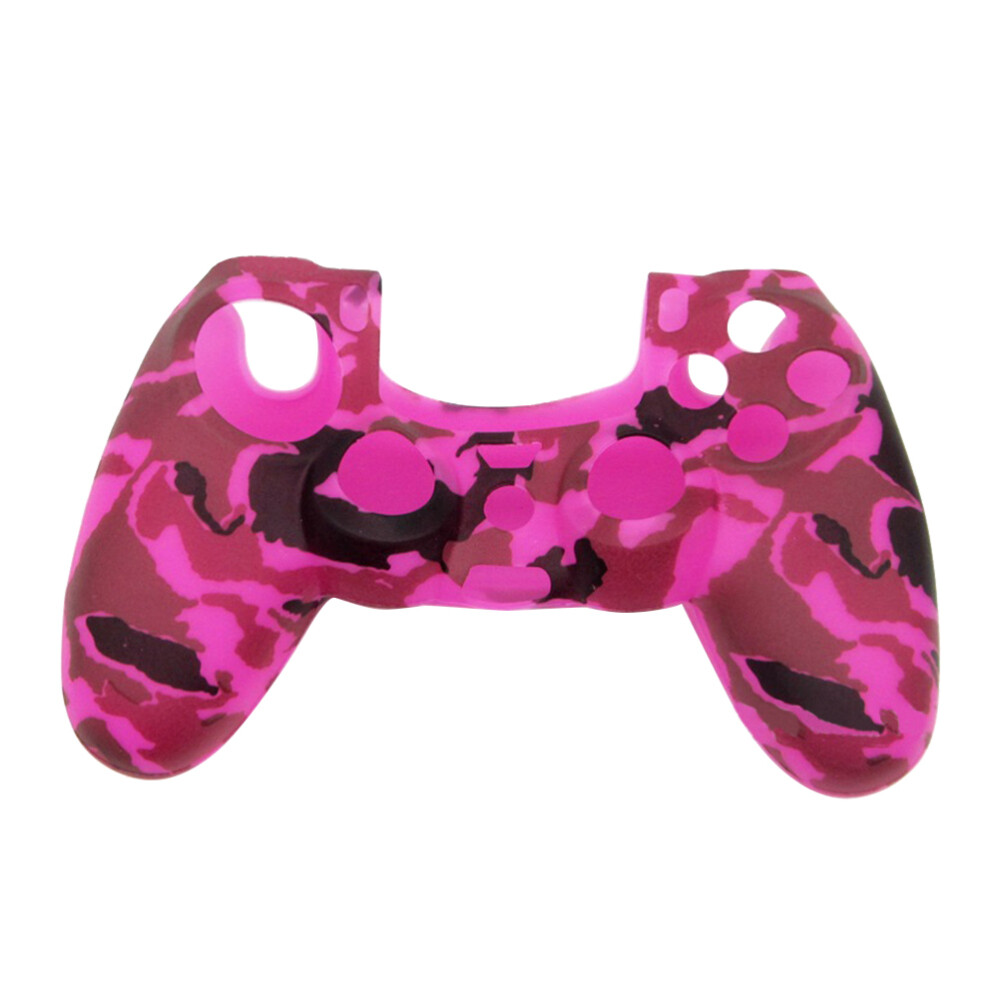Camouflage Rosy Silicone Rubber Grip Cover for 4 Controllers