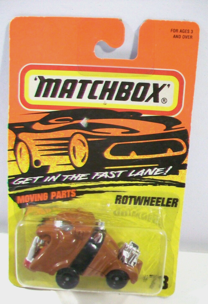 New Matchbox Rotwheeler Die-Cast Car, #73, Moving Parts, Dog Car, 1995