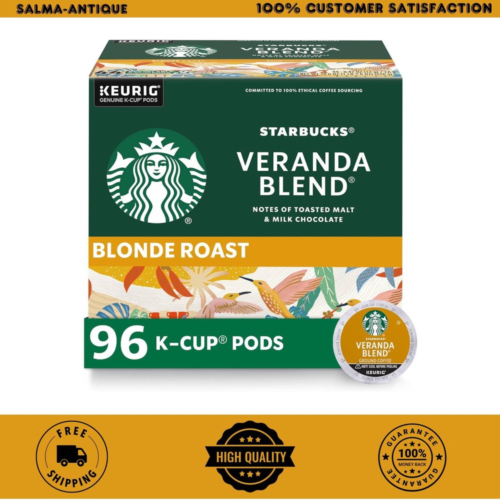 Starbucks Veranda Blonde Roast K-Cup Pods 96ct Light Smooth Keurig Coffee