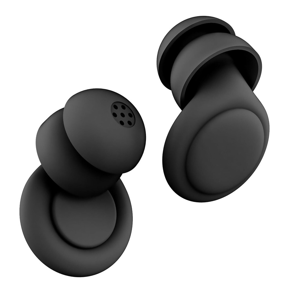 2 Noise Cancelling Ear Plugs, Sleeping Earplugs with 12 Silicone Soft Reusabl...