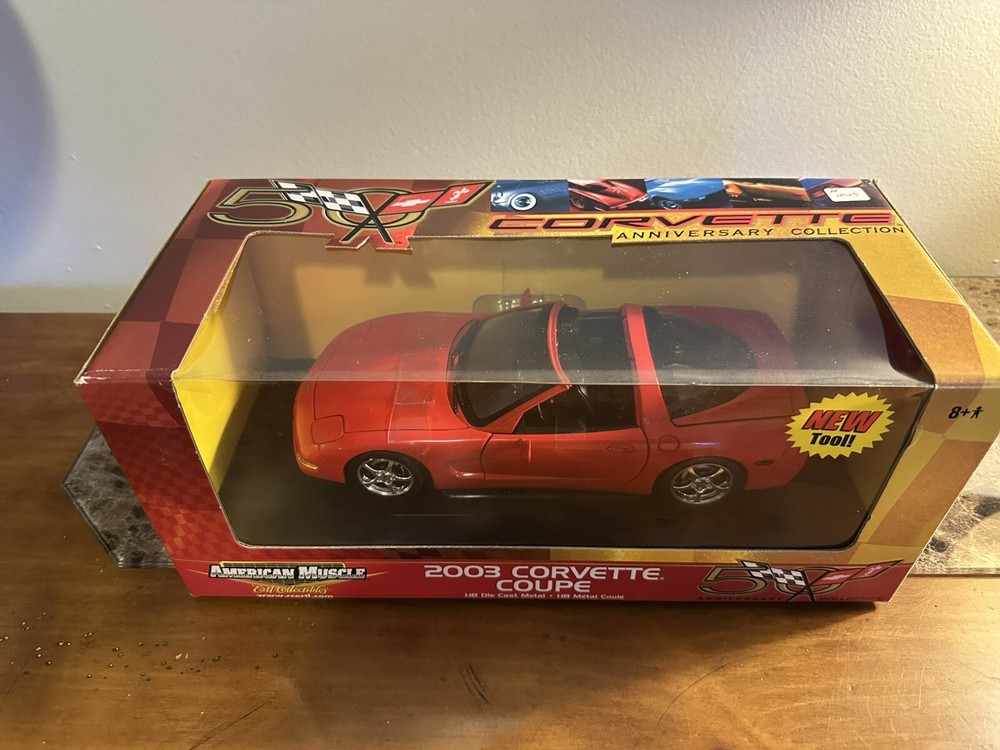 1:18 Scale RC Ertl American Muscle Die-Cast 2003 Corvette Coupe - Red