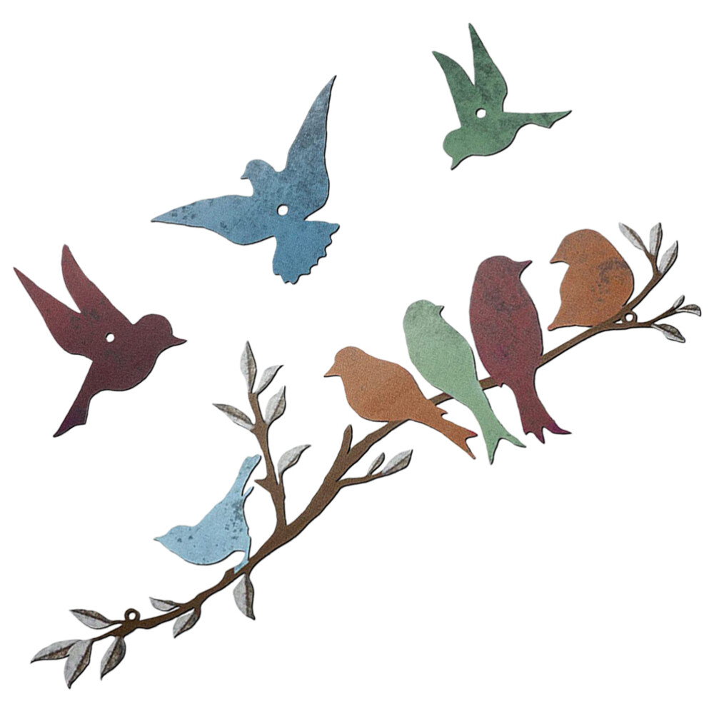 Bird Wall Decor Feeder Branch Decoration Hanging Sign Stylish