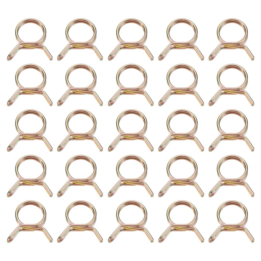 25Pcs Double Wire Spring Hose Clamps, 16mm Tube Clips, Color Zinc