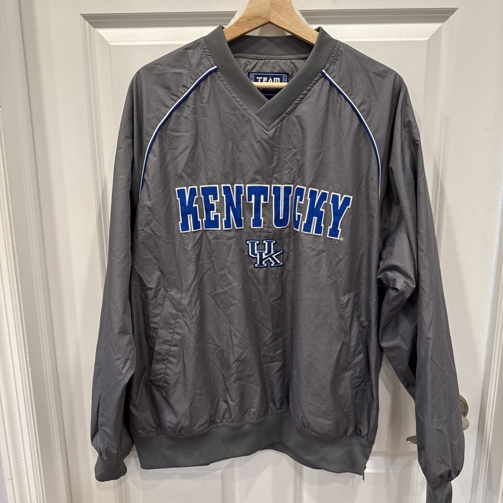 Kentucky Wildcats V-neck Pullover Windbreaker Stitched Letters UK Logo Men's M