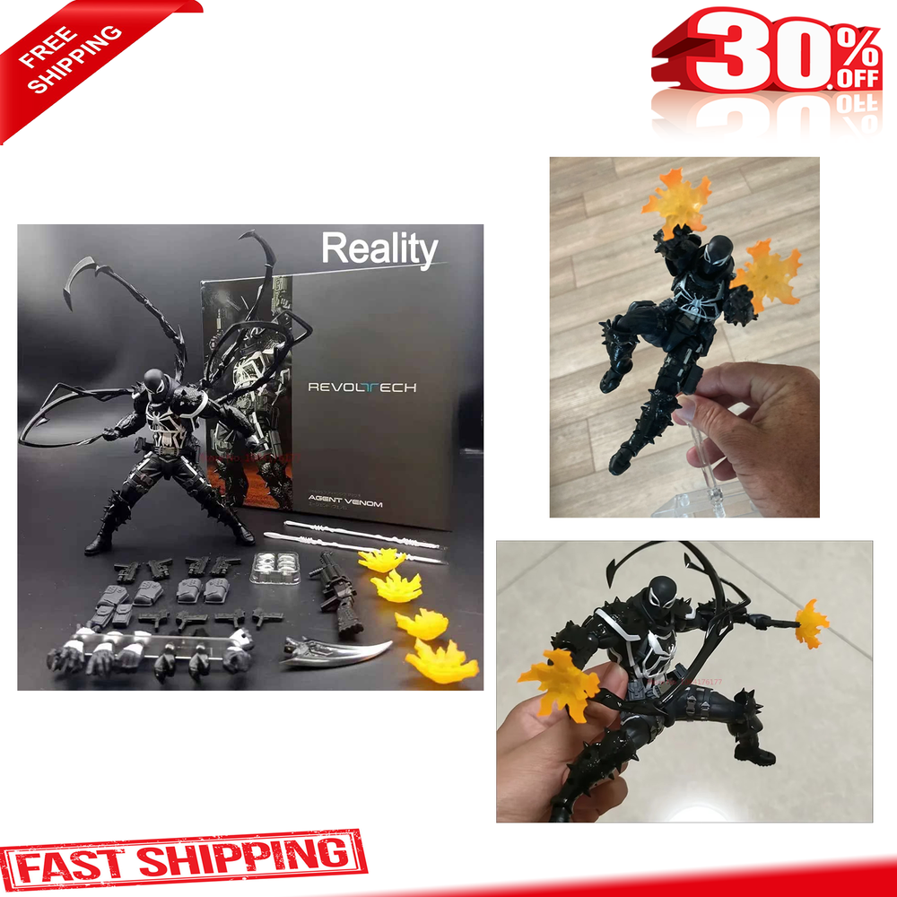 2024 New Revoltech Amazing Yamaguchi Spider-Man Agent Venom Action Figure Boxed