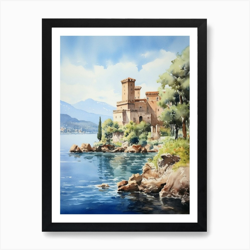 Isola Bella Italy Watercolour 2 Art Framed Wall Art Poster Canvas Print Picture