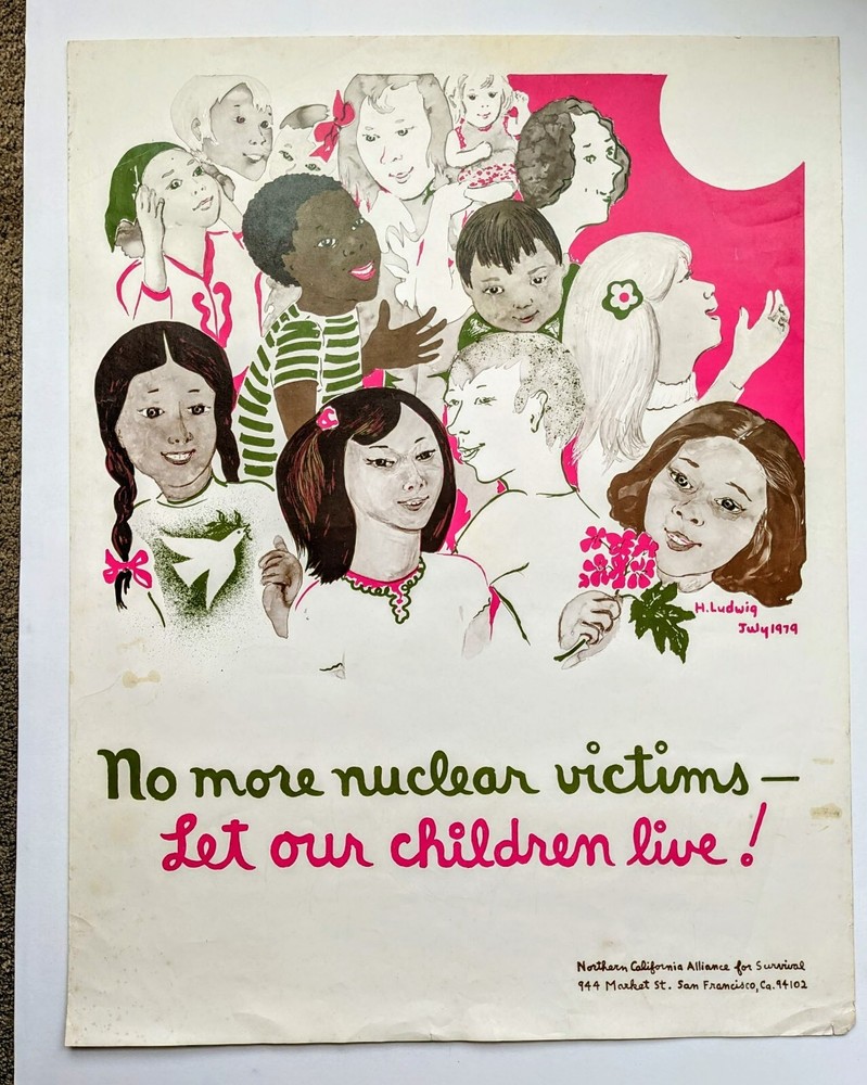 1979 Anti-Nuclear War Poster NO MORE NUCLEAR VICTIMS – LET OUR CHILDREN LIVE!