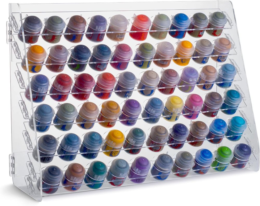 Acrylic Paint Rack Organizer with 60 Holes Suitable for Citadel Paints and Other