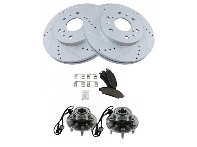 Front TRQ Brake Pad and Rotor and Wheel Hub Kit fits GMC Yukon 2007 AWD 97XBDB
