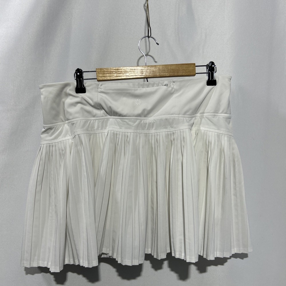 Athleta Advantage Skort Jupe Short Advantage Women's Sz L White PLeats Tennis