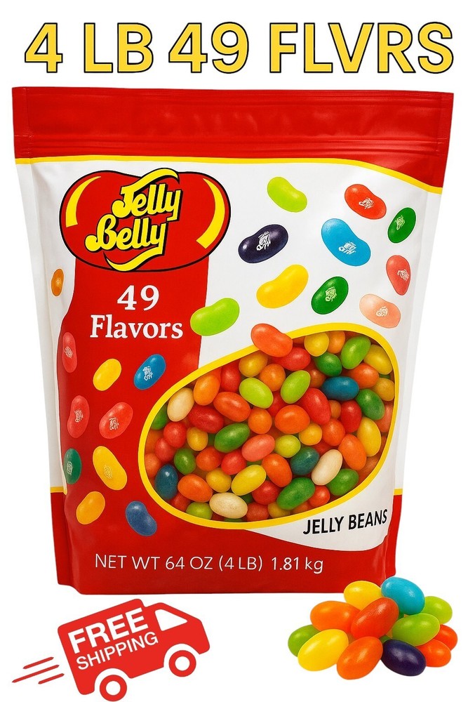 Jelly Belly 49 Flavors Gourmet Jelly Beans 4lb Resealable Bag Fresh