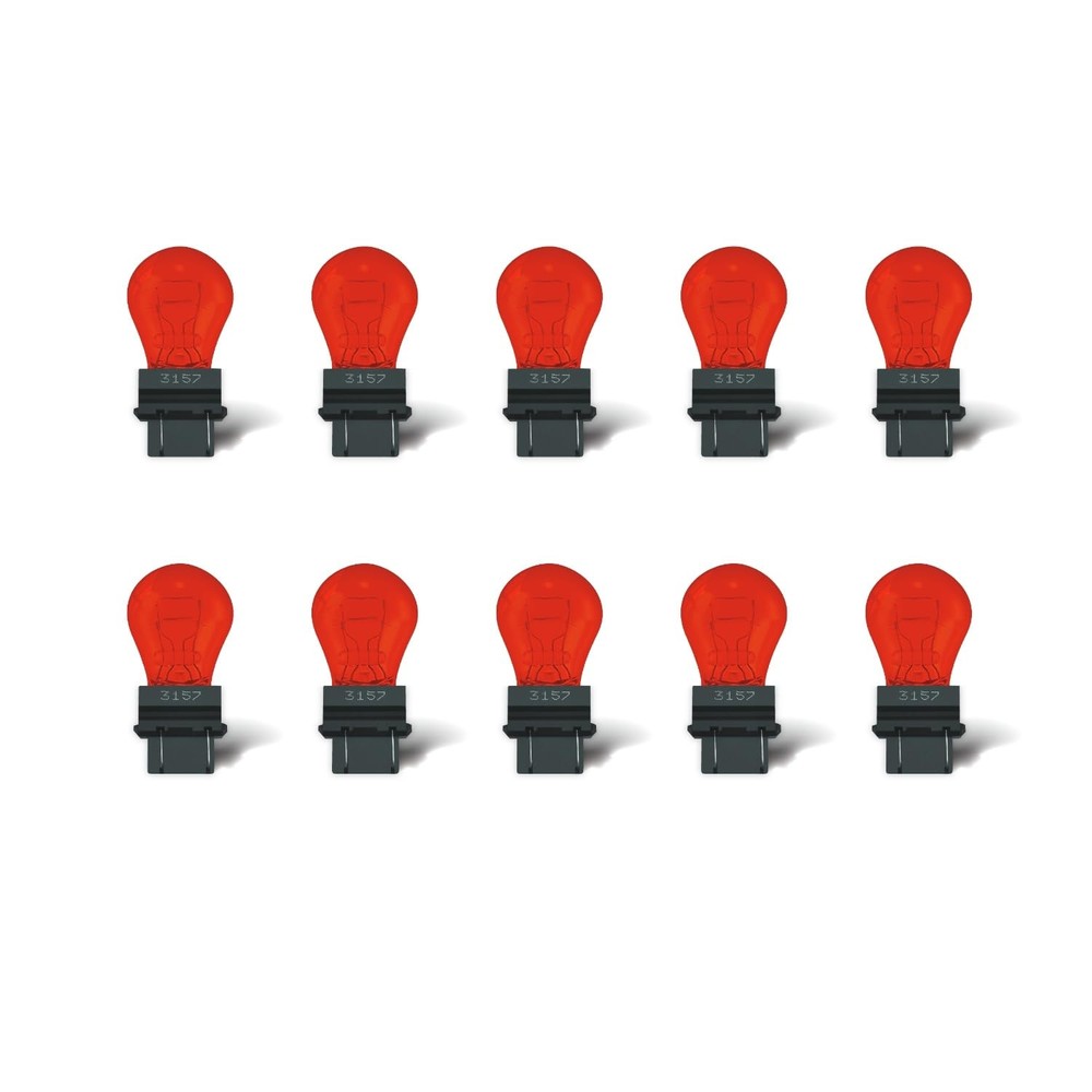 3157 Red Light Bulb 10 Pack,3157red Automotive Brake Light Turn 3157red Minia...