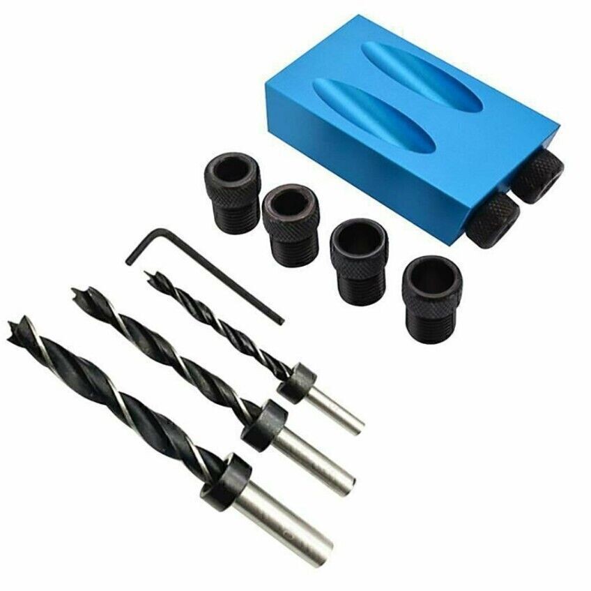 15/57Pcs 15°Pocket Hole Jig Kit Tool System Woodworking Wood Joint Tool