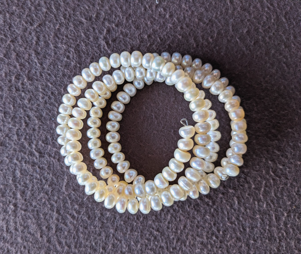 Vintage Japanese Freshwater Pearl Open Fit Bracelet
