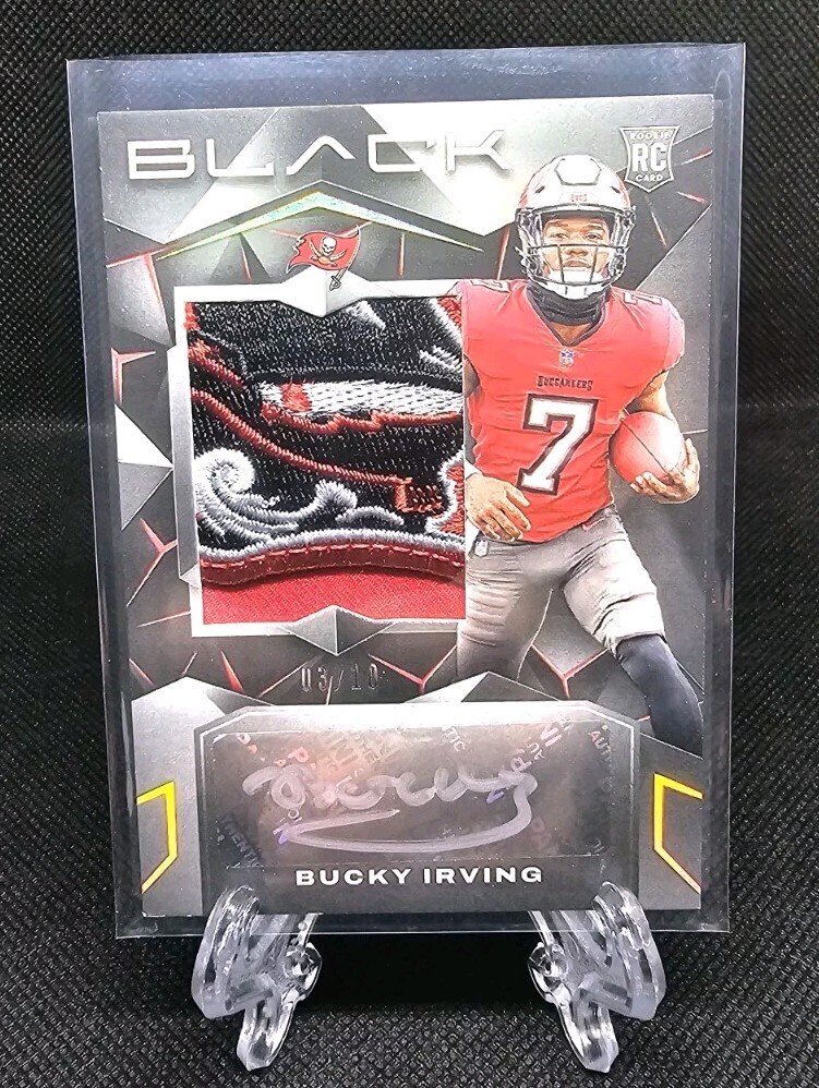2024 Panini Black Bucky Irving RPA 3/10 Buccaneers Premium Patch Auto RC