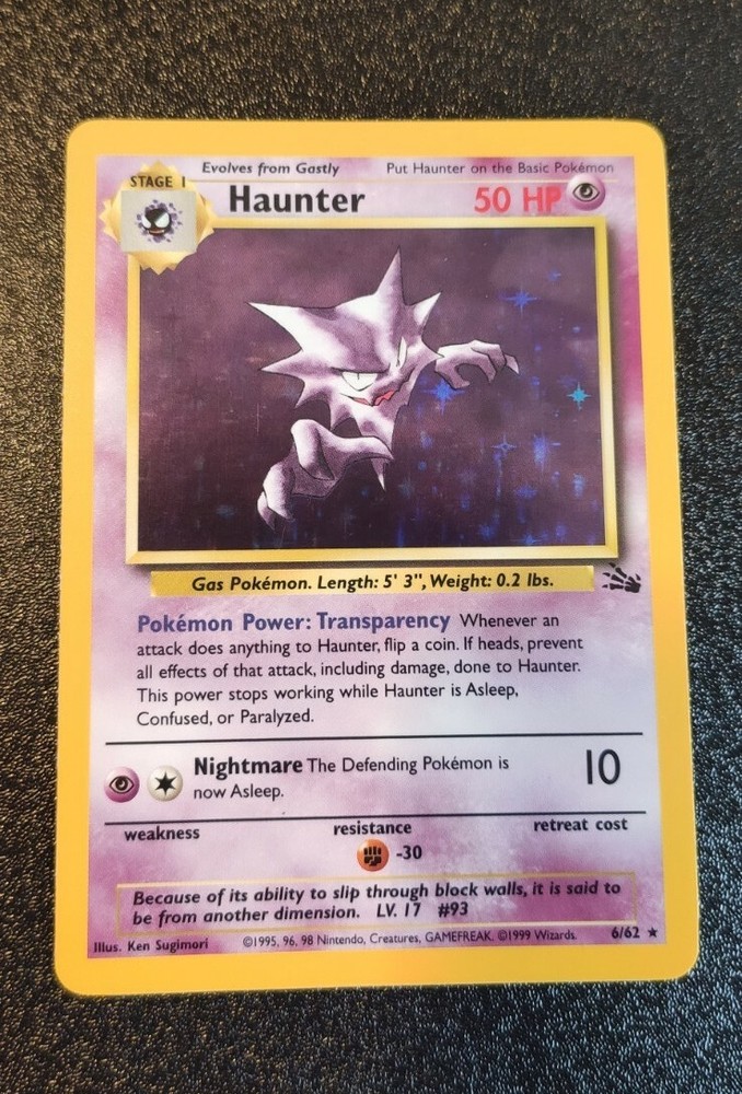 Haunter 6/62 Fossil Holo Rare Pokemon Trading Card