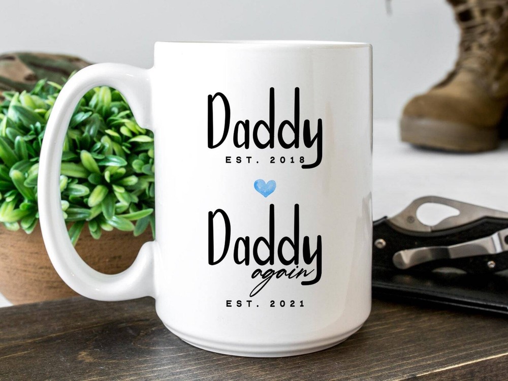Daddy Est 2021 Coffee Mug Pregnancy Announcement Coffee Mug Custom Gift To