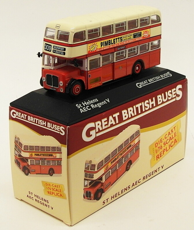 Atlas Editions 1/76 Scale Model Bus 4 655 124 - AEC Regent V St Helens - R309