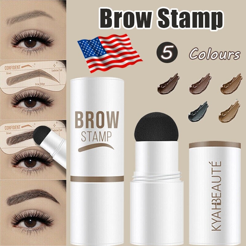 Eyebrow Stamp Stencil Kit Perfect Fake Brow Shaping Beginners Brown Makeup Set
