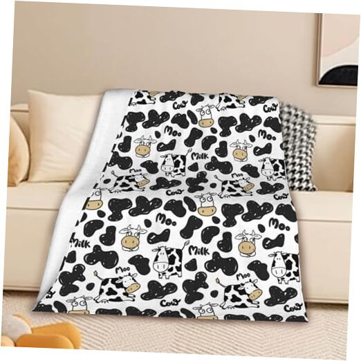 Cow Print Blanket,Cute Cow Print Throw Blanket for Kids,Cow Gifts Soft Cozy
