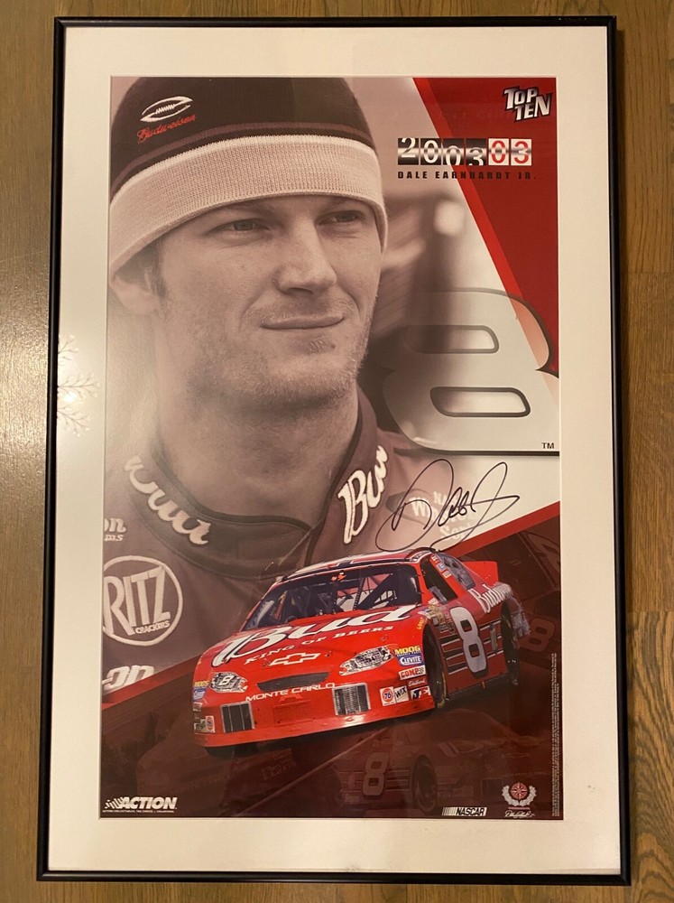 Dale Earnhardt Jr autographed 2003 Top Ten framed print
