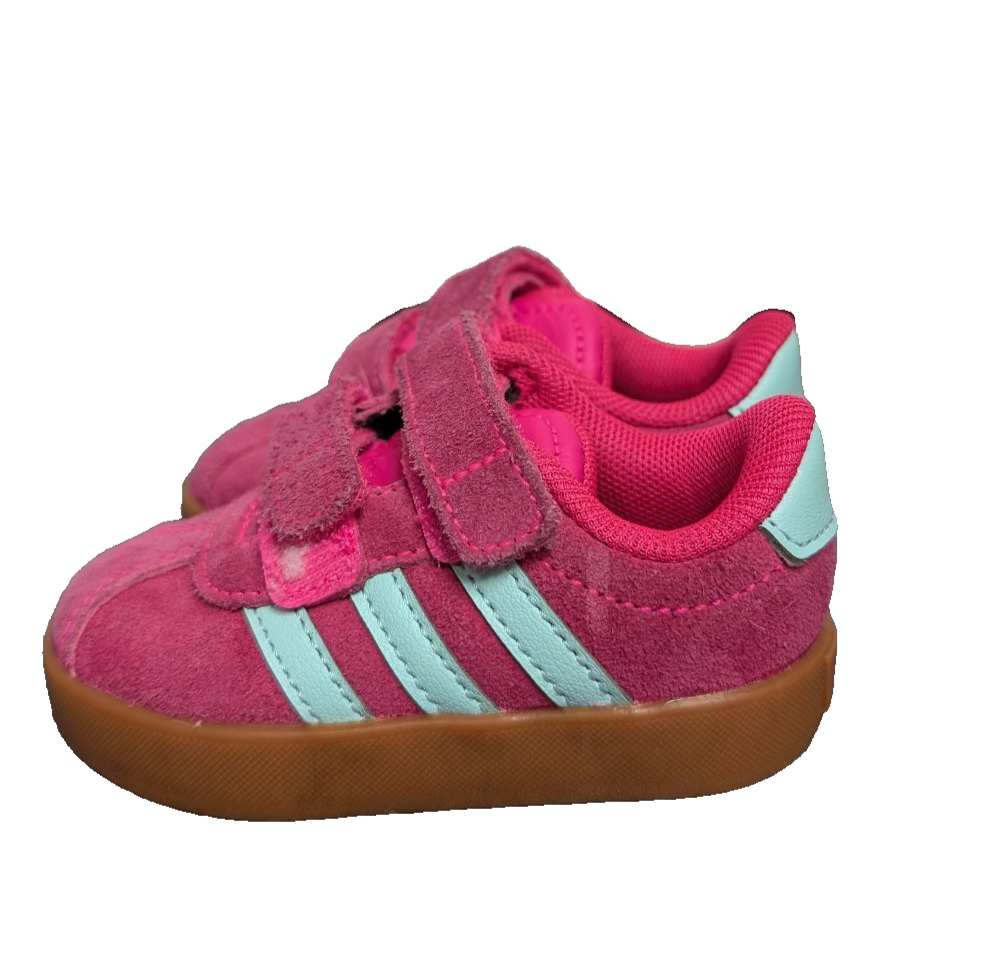 Adidas VL Court 3.0 Shoes Baby Infants 4K Shock Pink Hook & Loop Sneaker Girls