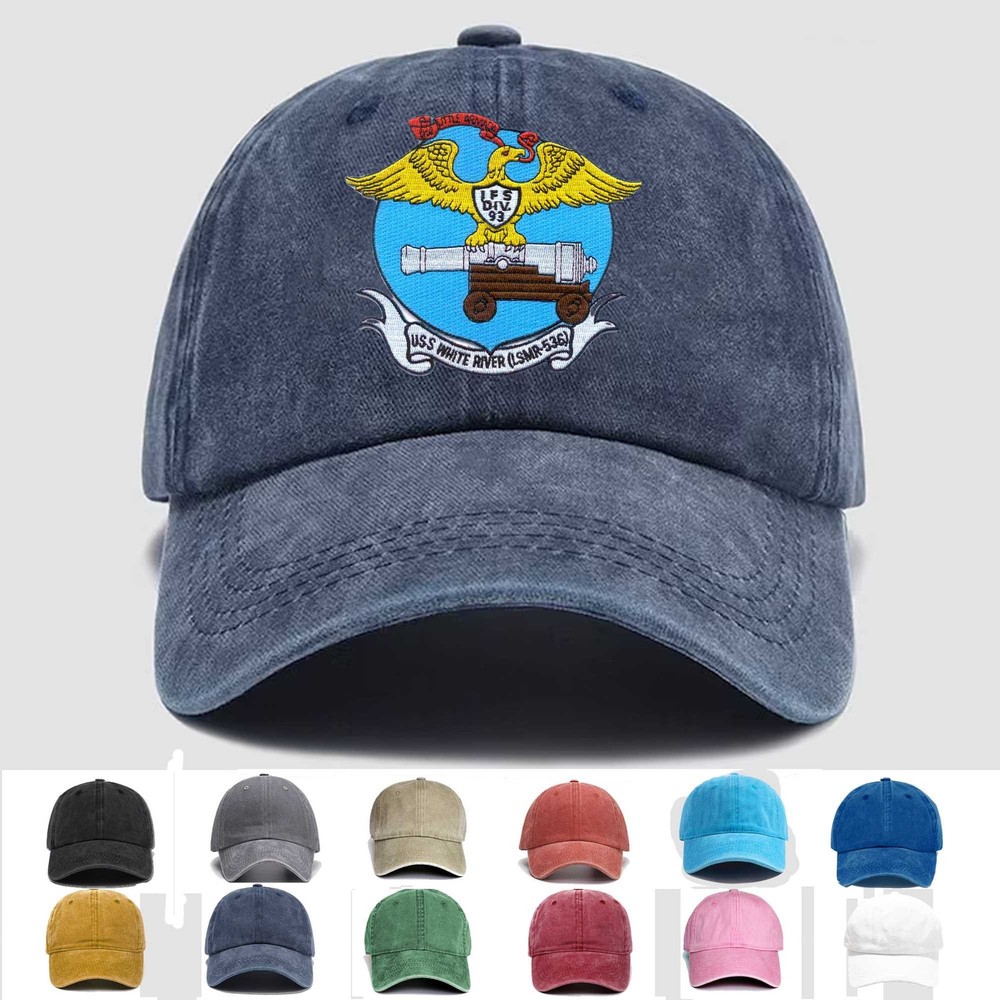 Custom Embroidered Hat LSMR-536 USS White River Landing Ship, Veteran Cap, Gift