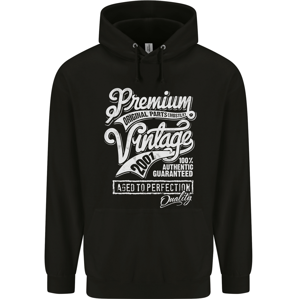 Aged to Perfection Vintage 23rd Birthday 2001 Mens 80% Cotton Hoodie
