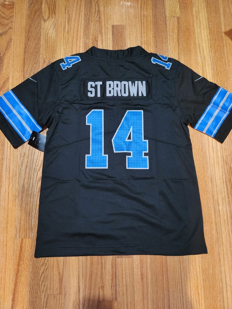 NWT men's size customized lions *14 amon-ra st. brown s-xxxl black *new stitched