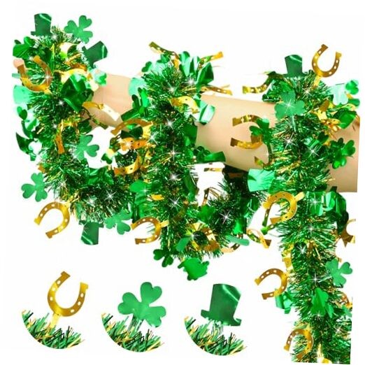 50FT St Patricks Day Garland Green Gold Hat 50FT Shamrock Hat Horseshoe