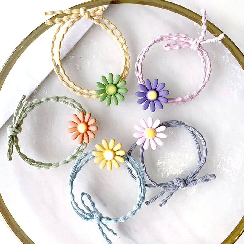 Elastic Flower Hair Tie Ponytail Rope Rubber Band Accessory  