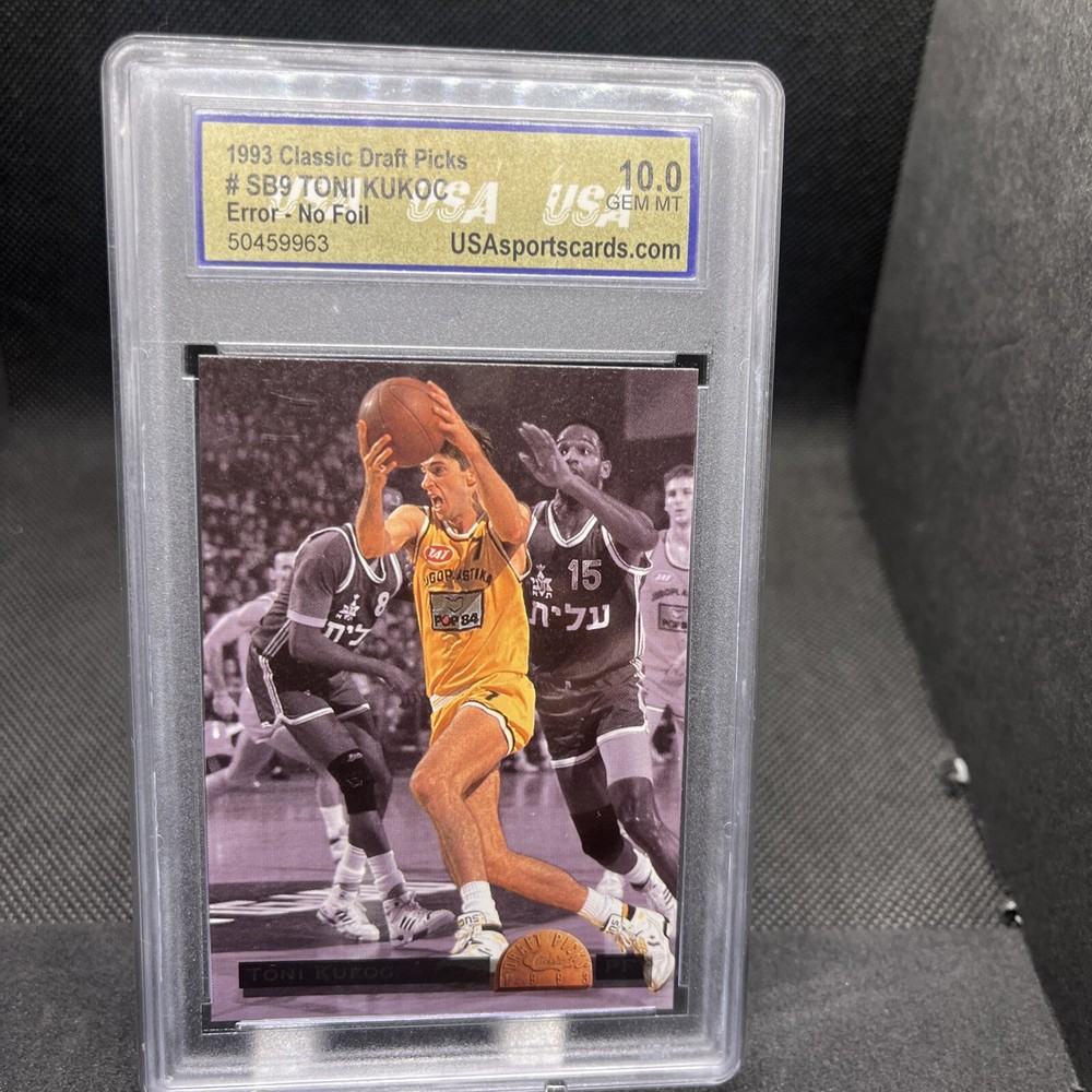 1993 Classic Draft Picks SB9 Gem Mint 10 Toni Kukoc Rookie Error No Foil