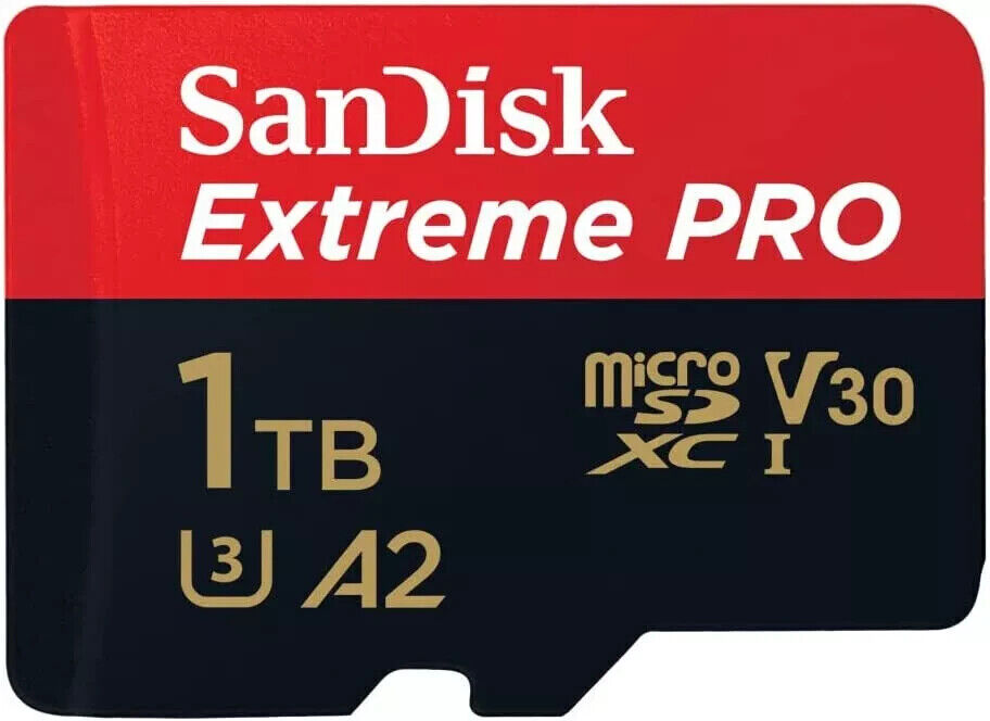 SanDisk 1TB/512GB/256GB Extreme Pro MicroSDXC UHS-I U3 A2 Memory Card W/Adapter