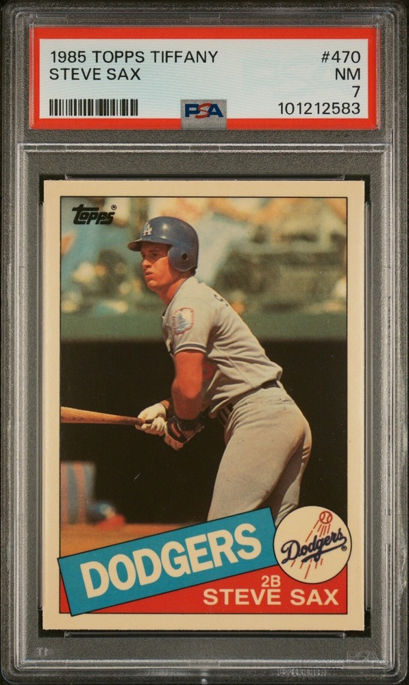 1985 Topps Tiffany #470 Steve Sax - PSA 7