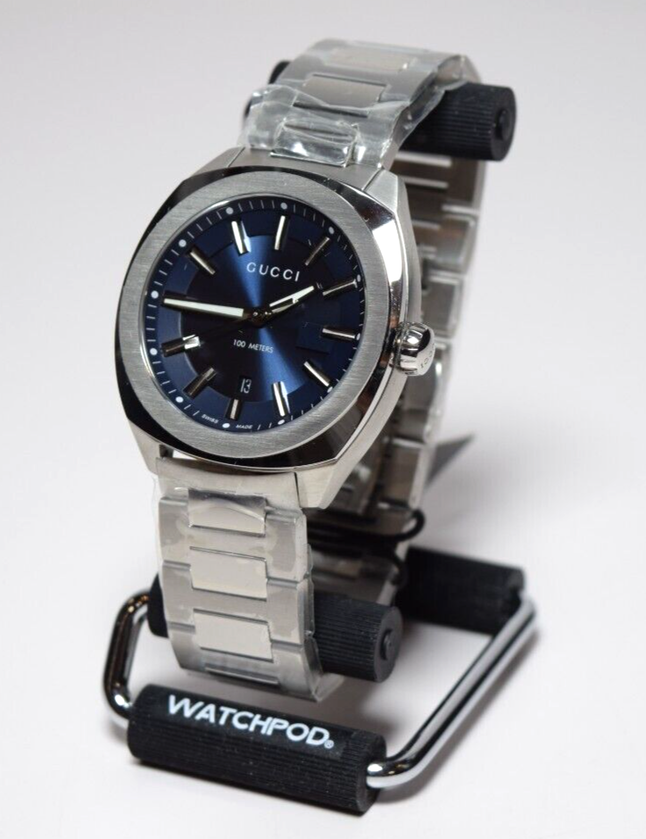 Gucci GG2570 Dark Blue Dial Stainless Steel Watch YA142303