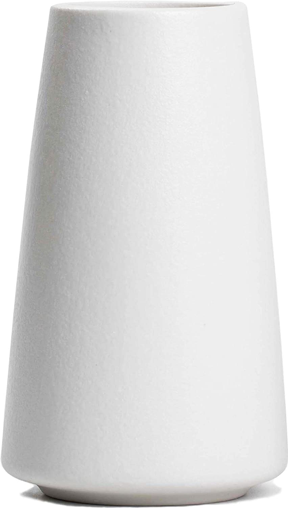 White Vase - White Ceramic Vase, 6“ White Flower Vase, Bright White Not off Whit