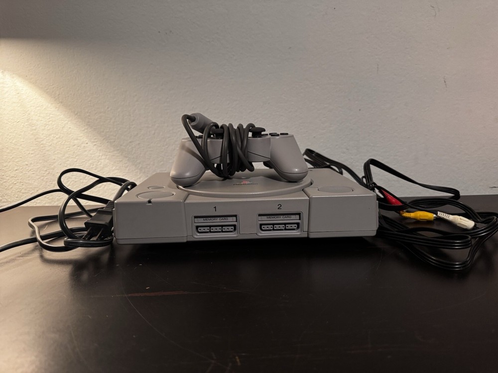 Sony PlayStation 1 Gray Launch Edition with Cords and Working Controller