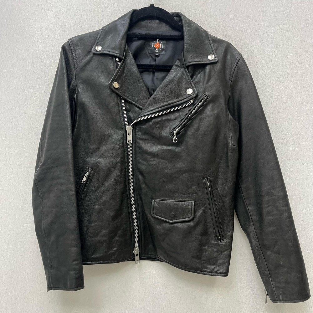 Buds Black Leather Double Rider Jacket 76823 Size M  