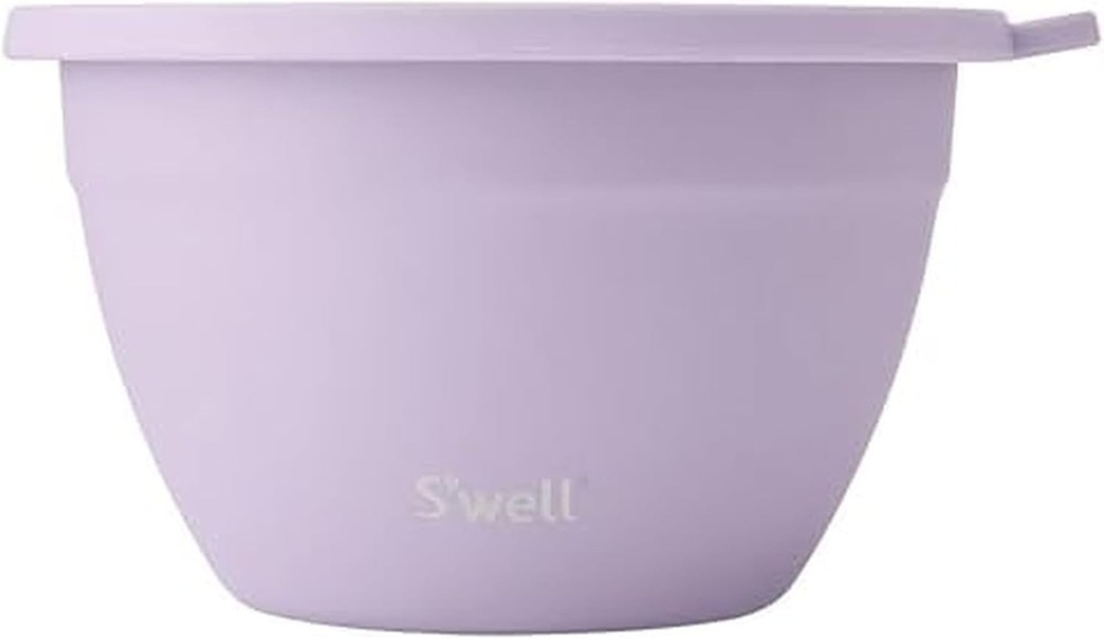 Stainless Steel Salad Bowl Kit 64oz Lilac Comes W/ 2oz Mini Canister & Removable