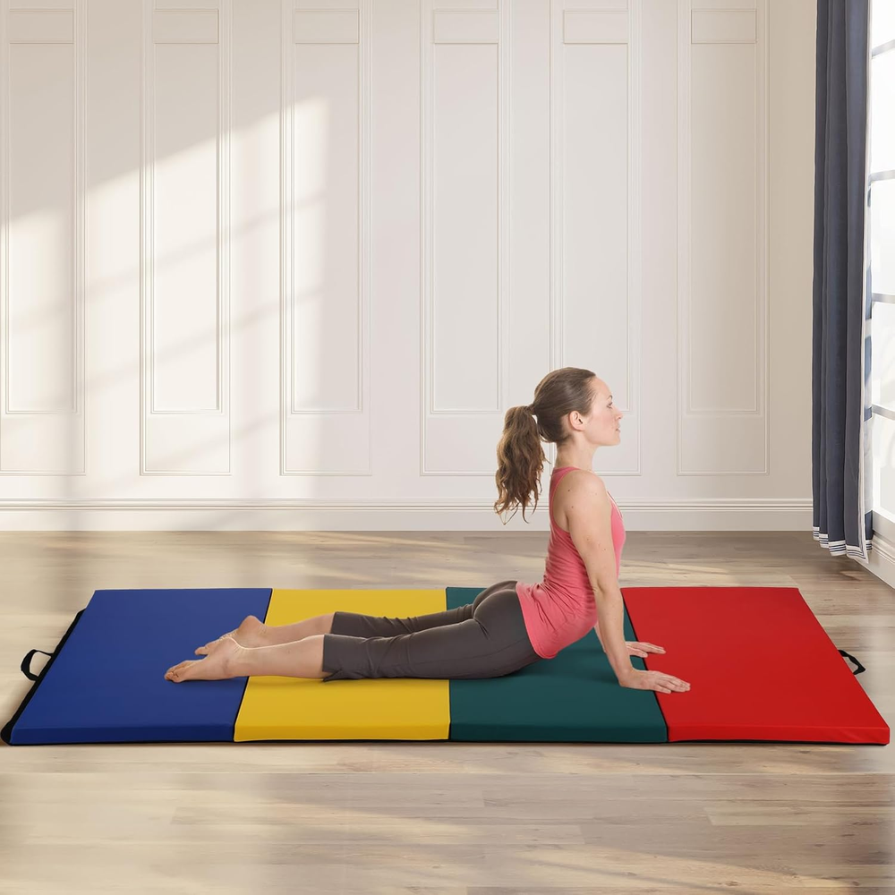 4x8x2 Extra Thick High-Density Anti-Tear Folding Gymnastics Tumbling Mats