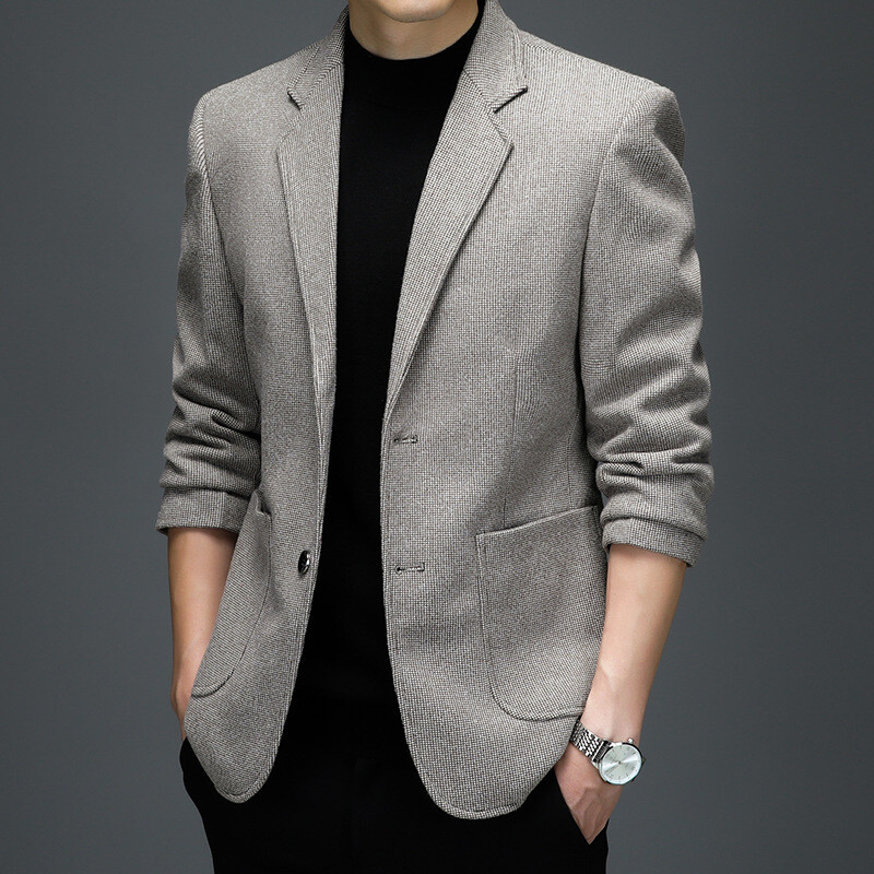 Middle Age Business Formal Blazer Suit Two Button Jacket Overcoat in Various Sizes