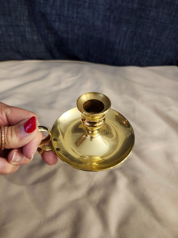 Vintage Brass Saucer Candle Holder for Home Decor